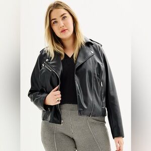 NWT black vegan leather Nine West moto jackets